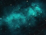 Fototapeta  - Cyan nebula background with stars and sand