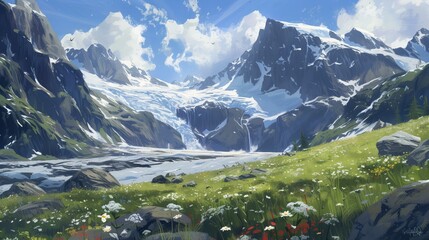 Canvas Print - Summer day at the glacier 