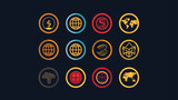Fototapeta  - International Coin Icon Logo Design Element