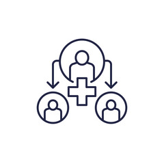 medical referral line icon on white