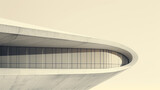 Fototapeta  - Abstract modern architecture background, rounded and geometric shapes of the facade. 3D rendering