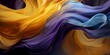 Abstract background Streams of yellow and purple smoke flow gently in the water