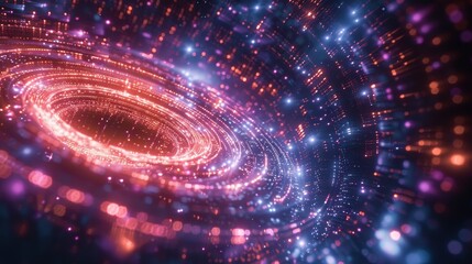Wall Mural - a swirling digital galaxy representing a vast network of data points and connectivity in the abstrac