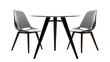 © Yeti Studio - Modern furniture set featuring two sleek chairs and a round table, cut out