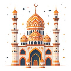 Wall Mural - asthetic illustration of mosque wallpaper background
