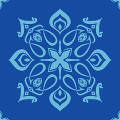 Flower seamless pattern blue shade color number 8