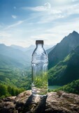 Fototapeta Dziecięca - Recycled botltle in green healthy nature, summer hot season,, drink more water concept. Generative Ai.
