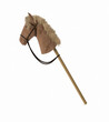 © Dmitry Berg - Plush hobby horse toy with a wooden stick on white background