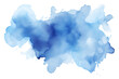 Abstract watercolor stain with splashes and drops of blue color Generative AI
