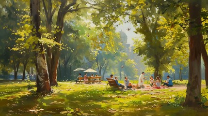 Canvas Print - Summer day in the park 