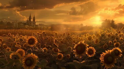 Poster - Sunflower field 