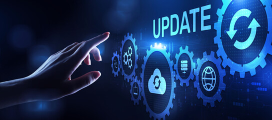 Update software system upgrade download new version internet technology concept.