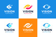© dhulpikir - set of vision logo with space, technology universe , logo design template.