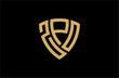 ZPO creative letter shield logo design vector icon illustration