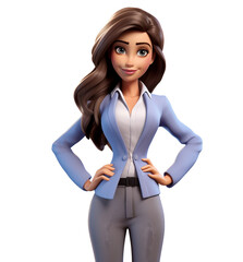 Canvas Print - 3d illustration of business manager, business woman