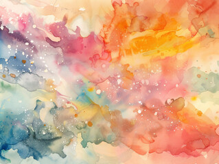 Abstract watercolor splashed  colorful background