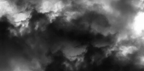 Poster - Modern Dark and Dramatic Storm Clouds Area Background. Storm background with gray clouds. Isolated white fog on the black background, smoky effect for photos and artworks. Overlay for photos.