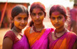 © Edi - group of three Indian girls at the Holi Festival created with Generative AI technology