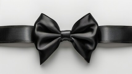 Wall Mural - Ash Bow Tie, Black ribbon bow isolation on white background 