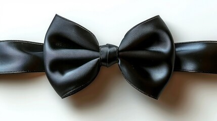 Wall Mural - Ash Bow Tie, Black ribbon bow isolation on white background 