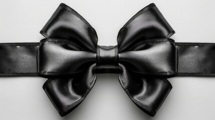 Wall Mural - Black Bow Tie, Black ribbon bow isolation on white background 