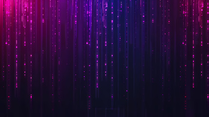 Abstract Digital Code Rain With Purple and Blue Hues