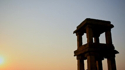 Wall Mural - The remnants of pavilions(Open Mandapas) at Badami, Karnataka,India