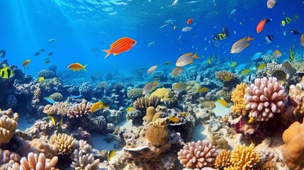 Wall Mural - Coral and fish in the Red Sea.Egypt