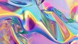 A wave of holographic textures flows in a surreal dance of pastel gradients, reflective of 2000s era digital art with a touch of retro glam.
