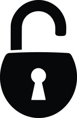 Wall Mural - Open lock .Unlock padlock. Flat design. Security symbol. Privacy symbol vector stock illustration.
