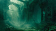 Lost Civilization: Dark Underground Temple in Dungeons and Dragons Style