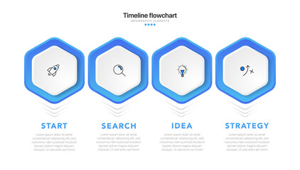 Poster - Timeline infographic design with options or steps. Infographics for business concept. Can be used for presentations workflow layout, banner, process, diagram, flow chart, info graph, annual report.