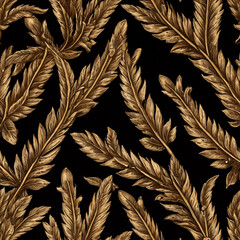  seamless pattern with leaves . Created using generative AI
