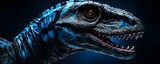 Fototapeta  - Sharp focus on raptor with vibrant face lights and striking blue eye. Concept Raptor Photography, Vibrant Lights, Sharp Focus, Striking Blue Eye, Nature's Beauty