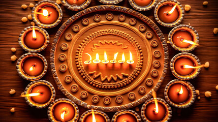 Wall Mural - Celebrate the joyous festival of Diwali with this colorful illustration