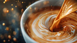 Close up coffee with cream