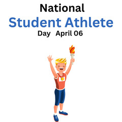 Wall Mural - National Student - Athlete Day. April 6. Holiday concept. Template for background, banner, card, poster with text inscription. Advertising, Greeting Card illustration
