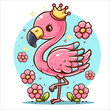Cute cartoon shibi flamingo character
