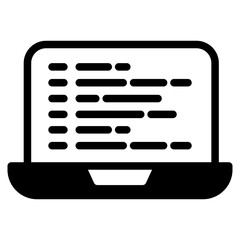 Programming and coding icon. Laptop with code symbol vector