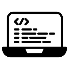 Programming and coding icon. Laptop with code symbol vector