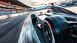 © kunchainub - race car formula 1 driver driving fast high speed in race track in motorsport challenge competition, with beautiful curve of circuit with high performance engine technology of motorsport