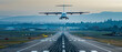 Electric cargo planes take off from a green airport setting new standards in sustainable air transport