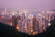 © Chalabala - Hong Kong urban skyline with high skyscrapers during moody dusk. .