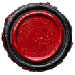 Red wax seal isolated on white, transparent. PNG