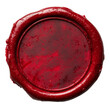 Red wax seal isolated on white, transparent. PNG