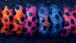 watercolor neon cheetah skin print pattern design
