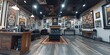 Tattoo shop - modern interior of a tattoo and piercing business with walls filled with art designs to choose from