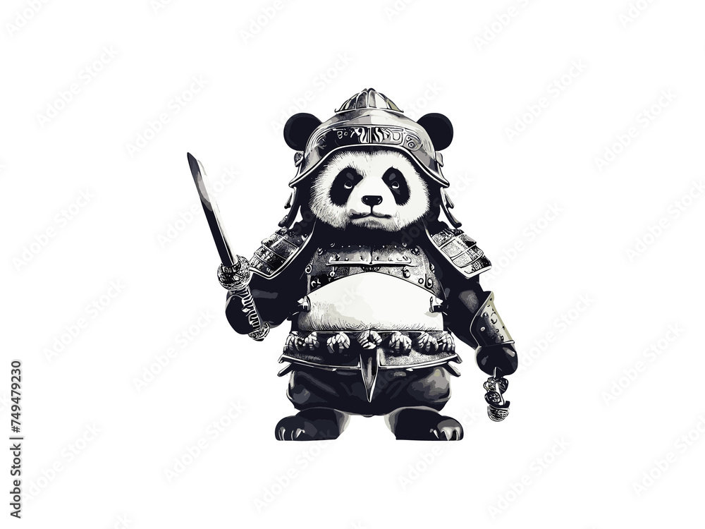 Cute japanese samurai panda Png illustration Clipart Stock Illustration ...