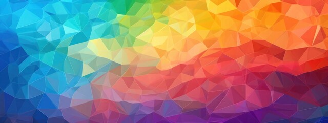 Multicolored Abstract Background With Triangular Shapes Generative AI