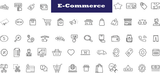 Wall Mural - business and management line icons set.